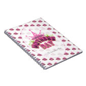 Elegant Shiny Pink Queen Crown Happy mothers day  ノートブック (右側)