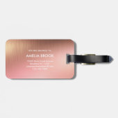 Elegant Shiny Rose Gold Metal Texture Background ラゲッジタグ (裏面横)