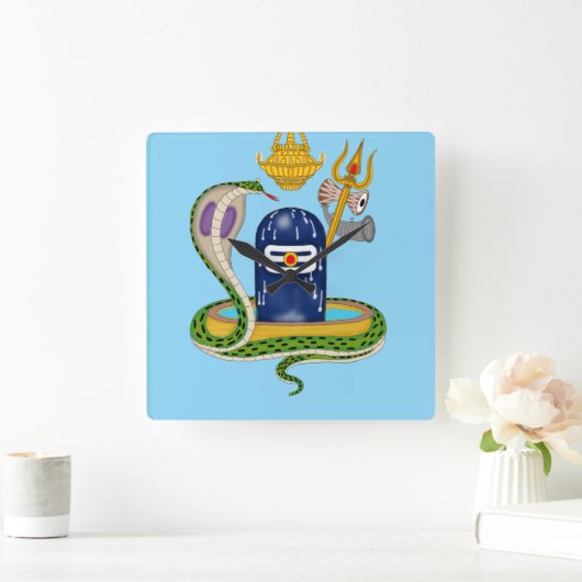 Elegant Shivlingam Clock – Divine Timepiece for Sp スクエア壁時計 (ホーム)