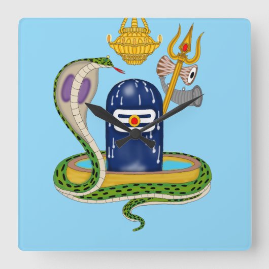 Elegant Shivlingam Clock – Divine Timepiece for Sp スクエア壁時計 (正面)