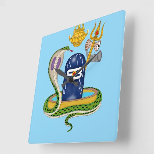 Elegant Shivlingam Clock – Divine Timepiece for Sp スクエア壁時計 (傾斜)