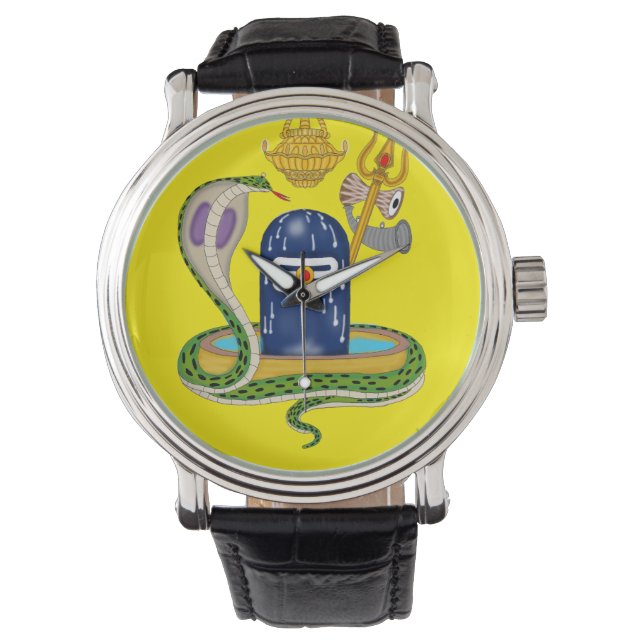 Elegant Shivlingam Clock – Divine Timepiece for Sp 腕時計 (正面)