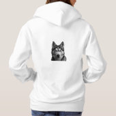 Elegant Siberian Husky Hoodie-Dual Image パーカ (裏面)
