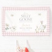 Elegant Silly Goose Whimsical Pink Bow Baby Shower 横断幕
