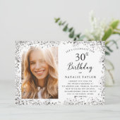 Elegant Silver 30th Birthday Party 招待状 (スタンド正面)