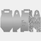 Elegant Silver 50th Birthday Thank You フェイバーボックス (見開き)