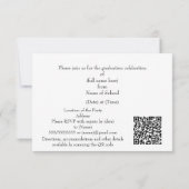 Elegant Silver and Black Grad Party enclosure カード (裏面)