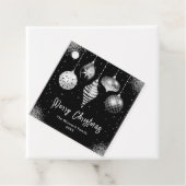 Elegant Silver and Black Ornament Christmas フェイバータグ (インサイチュ)
