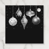 Elegant Silver and Black Ornament Christmas フェイバータグ (裏面)