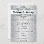Elegant Silver Baroque Wedding Invitation – Custom 招待状 (正面)