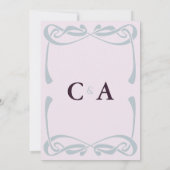 Elegant Silver Blue on Lilac Vintage Ribbon 招待状 (裏面)