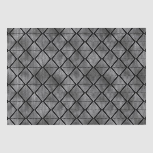 Elegant Silver Diamond Illusion  Art Deco Pattern 薄葉紙 (正面)
