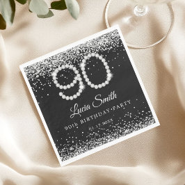 Elegant Silver Diamonds 90th Birthday Party  スタンダードランチョンナプキン