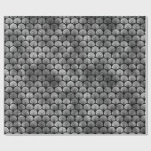 Elegant Silver Fan Grid Art Deco Pattern ラッピングペーパー (フラット)