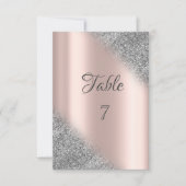 Elegant silver glitter ombre rose gold table 招待状 (正面)