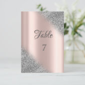Elegant silver glitter ombre rose gold table 招待状 (スタンド正面)
