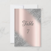 Elegant silver glitter ombre rose gold table 招待状 (裏面)