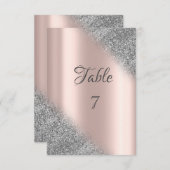 Elegant silver glitter ombre rose gold table 招待状 (正面/裏面)