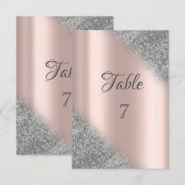Elegant silver glitter ombre rose gold table 招待状