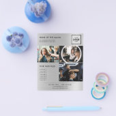 Elegant Silver Glitter Salon チラシ (シングル)