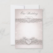 Elegant Silver Heart Wedding Invitations 招待状 (裏面)