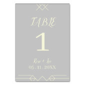 Elegant Silver & Ivory Wedding Table Number テーブルナンバー (裏面)