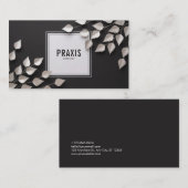 Elegant Silver Leaf Modern Geometric Black Luxury 名刺 (正面/裏面)