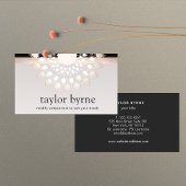 Elegant Silver Lotus Flower Mandala 名刺