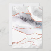 Elegant Silver Marble Rose Gold Wedding 招待状 (裏面)