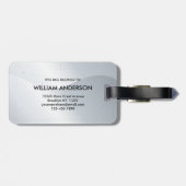 Elegant Silver Metallic Wavey Brushed Monogram ラゲッジタグ (裏面横)