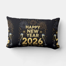 Elegant Silver New Year Throw Pillow ランバークッション