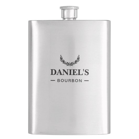 Elegant Silver Personalize Name Groomsmen Wedding  フラスク (正面)