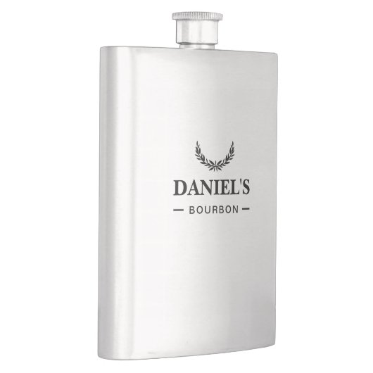 Elegant Silver Personalize Name Groomsmen Wedding  フラスク (右)