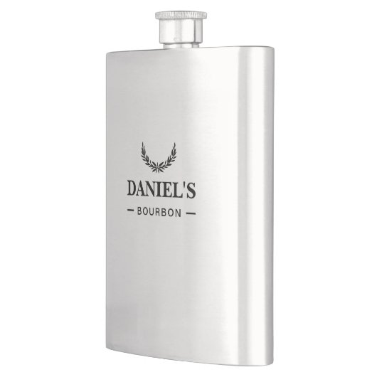 Elegant Silver Personalize Name Groomsmen Wedding  フラスク (左)
