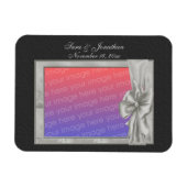 Elegant Silver Photo Frame Personalized Wedding  マグネット (横)