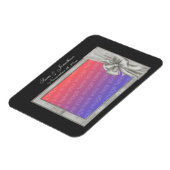 Elegant Silver Photo Frame Personalized Wedding  マグネット (左側)