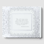 Elegant Silver Real Foil Funeral Guest Book Photo ゲストブック (裏面)
