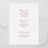 Elegant Silver Script on Wine Italy Destination 箔招待状 (裏面)