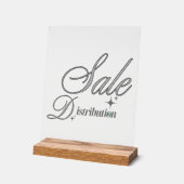 Elegant Silver Script Professional Keyring アクリルサイン (傾斜)