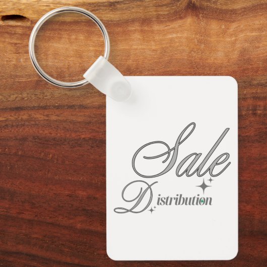 Elegant Silver Script Professional Keyring キーホルダー (正面)