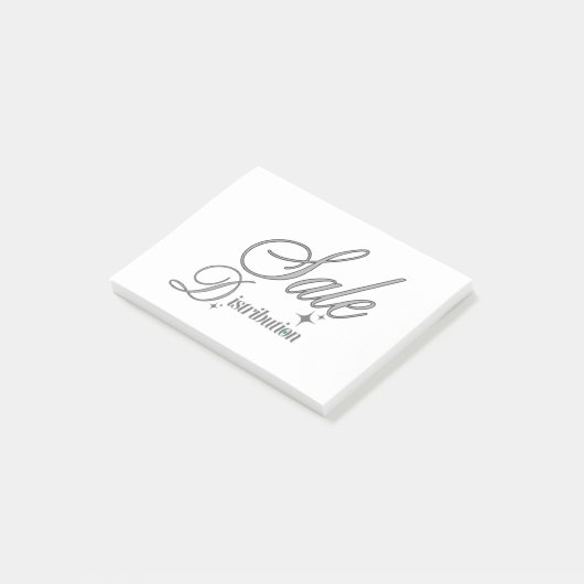 Elegant Silver Script Professional Post-it Notes ポストイット (アングル)