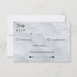 Elegant Silver Shimmering Filigree Response Card 出欠カード
