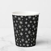Elegant Silver Snowflake | 冬のホリデー 紙コップ (裏面)