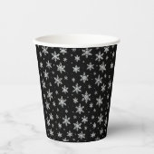Elegant Silver Snowflake | 冬のホリデー 紙コップ (正面)