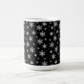 Elegant Silver Snowflake | Winter Holiday コーヒーマグカップ (中央)