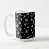 Elegant Silver Snowflake | Winter Holiday コーヒーマグカップ (左)
