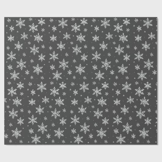 Elegant Silver Snowflake | Winter Holiday ラッピングペーパー (フラット)