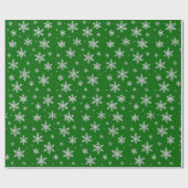 Elegant Silver Snowflake | Winter Holiday ラッピングペーパー (フラット)