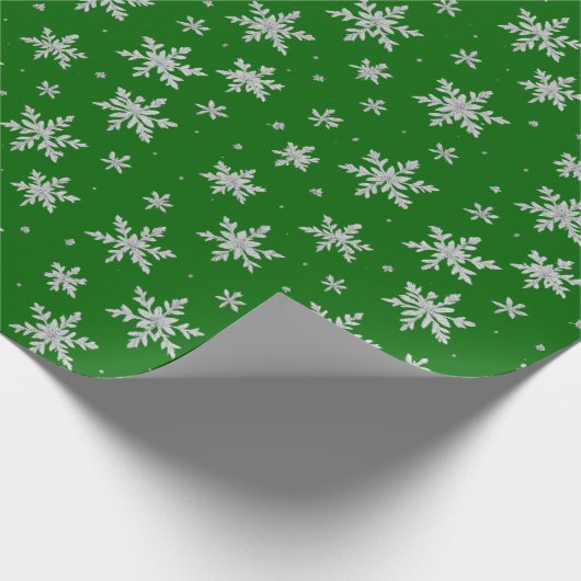 Elegant Silver Snowflake | Winter Holiday ラッピングペーパー (角)