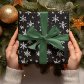 Elegant Silver Snowflake | Winter Holiday ラッピングペーパー